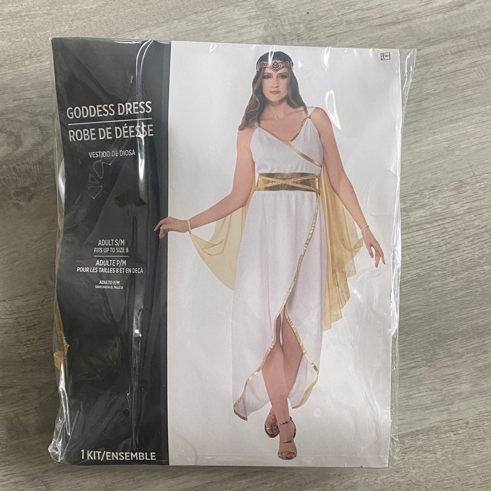 NWT Halloween Greek Goddess dress size S/M 8